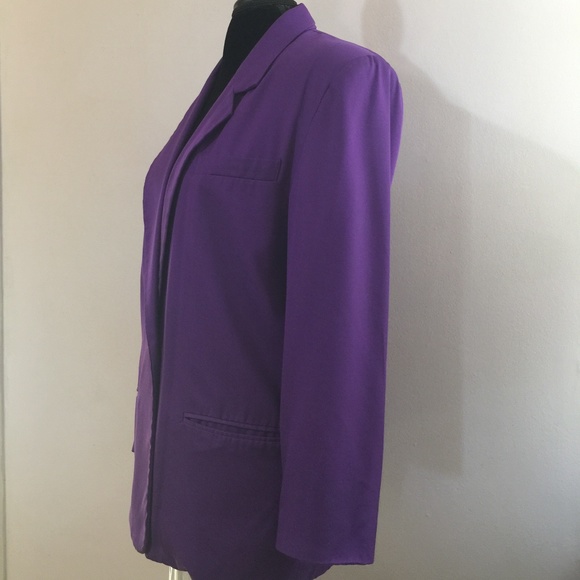 Vintage 80s Pantsuit Set Blazer Outfit High Waistline Trousers Pants - Picture 9 of 16